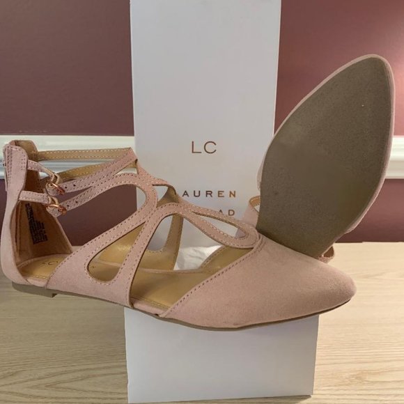 LC Lauren Conrad Shoes - Lauren Conrad "Macaroon" Blush Gladiator Flats NWT
